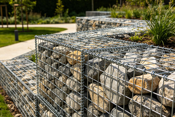 Landscape Gabion Retaining Wall & Planter